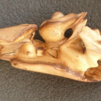 Sculpture intitulée "coeur de platane" par Evelyne Hervé, Œuvre d'art originale, Bois