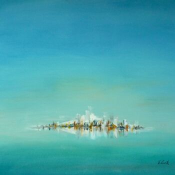 Peinture intitulée "La Ville Blanche" par Elisa Cook Benbassat Bassat, Œuvre d'art originale, Huile