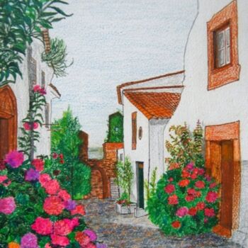 Painting titled "Cores de Castelo de…" by Inês Dourado, Original Artwork, Marker