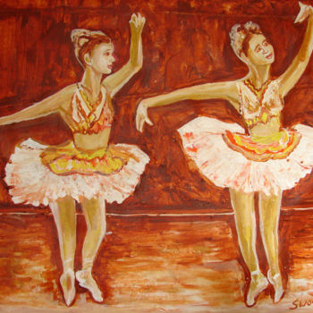 Painting titled "U.S BALLET DANCE-4" by Anandswaroop Manchiraju, Original Artwork, Oil