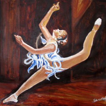 Painting titled "U.S BALLET DANCE-15" by Anandswaroop Manchiraju, Original Artwork, Oil