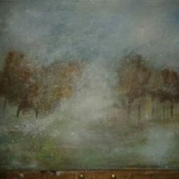 Painting titled "Paysage matinal sou…" by San Roman, Original Artwork, Oil
