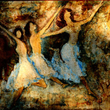 Peinture intitulée "DANCE-5" par Anandswaroop Manchiraju, Œuvre d'art originale, Huile