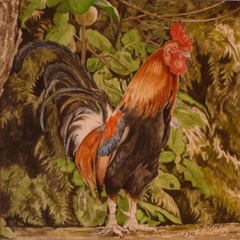 Painting titled "LE COQ DE MARCEL" by Jean Marie Payen, Original Artwork