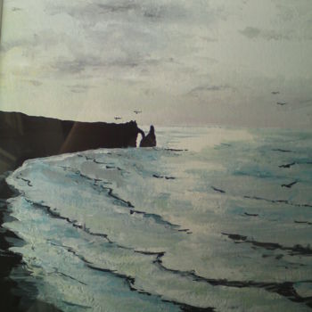 Peinture intitulée "Reflet sur la mer à…" par Claudine Viégas, Œuvre d'art originale, Huile