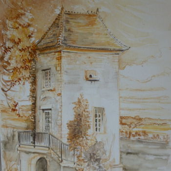Ζωγραφική με τίτλο "Pigeonnier du Villa…" από Pierre Feyeux, Αυθεντικά έργα τέχνης, Λάδι