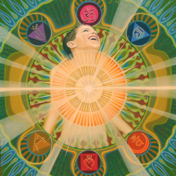 Schilderij getiteld "Anahata" door Pascal Roy, Origineel Kunstwerk, Olie