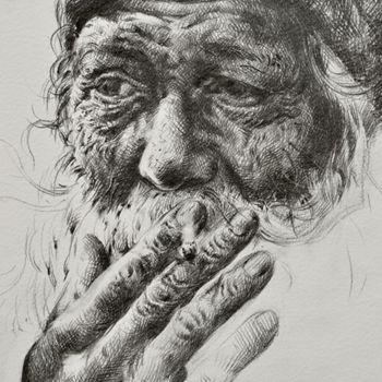 绘画 标题为“old-man.jpg” 由Kishore Singh, 原创艺术品, 油