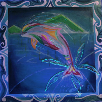 Painting titled "ile magique" by Jez Bb, Original Artwork, Oil