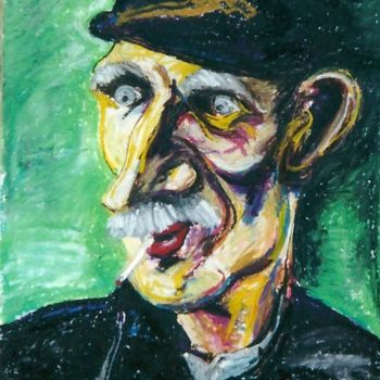 Drawing titled ""Smokin Man"" by Donald Young (dondavid), Original Artwork, Oil