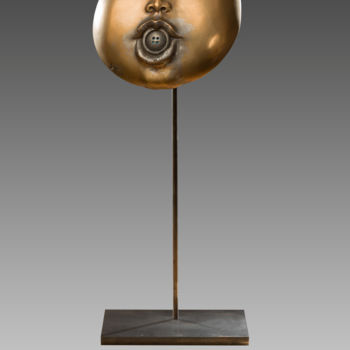 Sculpture intitulée "BOUCHE COUSUE" par Sak, Œuvre d'art originale, Métaux