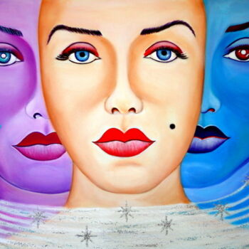Pintura titulada "MIRADAS DEL FUTURO" por Carmen G. Junyent, Obra de arte original, Acrílico