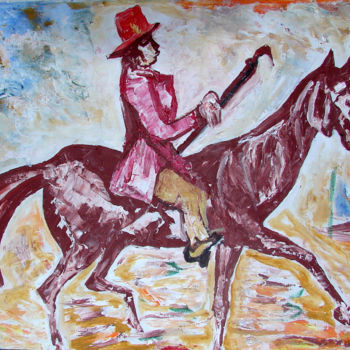 Peinture intitulée "HORSE AND RIDER-4" par Yes, Œuvre d'art originale