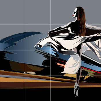 Painting titled "silhouette danse tr…" by Roby Marelly, Original Artwork