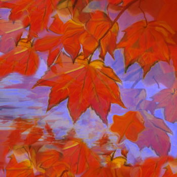 Painting titled "REFLETS ECARLATES" by Catherine Wernette, Original Artwork