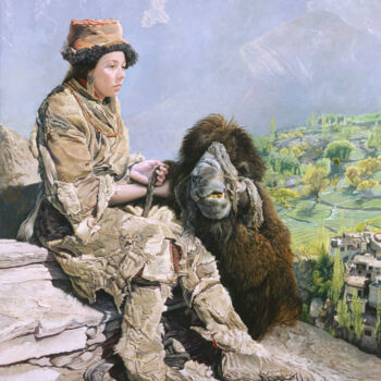 Peinture intitulée "La Belle et la Bête…" par Alain Bazard, Œuvre d'art originale