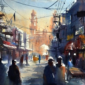Painting titled "Charminar,India." by Kishore Singh, Original Artwork