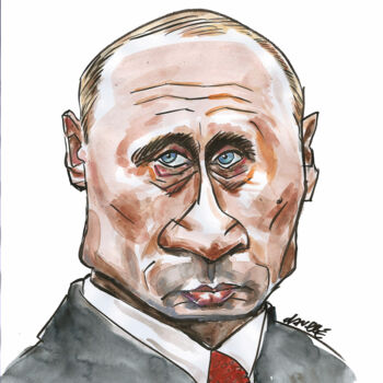 Painting titled "Vladimir POUTINE" by Bertrand Daullé, Original Artwork