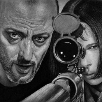 Drawing titled "Leon-Jean Rêno" by Ercan Sebat, Original Artwork