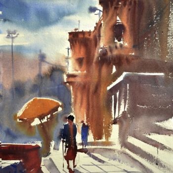 Ζωγραφική με τίτλο "varanasi-30.jpg" από Kishore Singh, Αυθεντικά έργα τέχνης