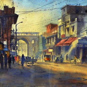 Painting titled "Old city Hyderabad,…" by Kishore Singh, Original Artwork