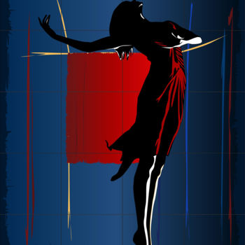 Painting titled "ballet rouge" by Roby Marelly, Original Artwork
