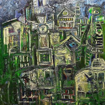 Painting titled "Cemetery" by Liam Porisse, Original Artwork, Oil