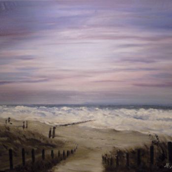 Ζωγραφική με τίτλο "Promenade du dimanc…" από Marie-Mathilde Dumont, Αυθεντικά έργα τέχνης, Λάδι Τοποθετήθηκε στο Ξύλινο φορ…