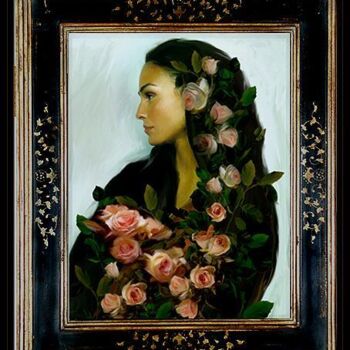 Painting titled ""Lady of the Roses"" by John Mark, Original Artwork