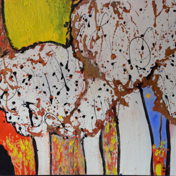 Pittura intitolato "Bosco d'estate" da Nicole Giordano, Opera d'arte originale
