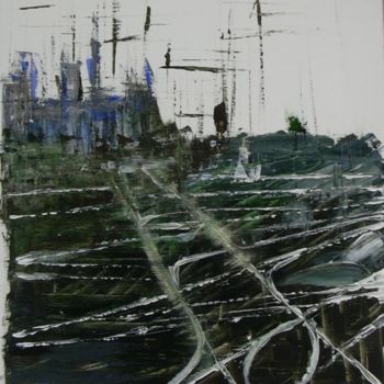 Peinture intitulée "Rails" par Nathalie Torrents, Œuvre d'art originale