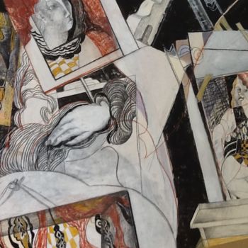 Pittura intitolato "Studio images 2" da Hilary Mullany, Opera d'arte originale, Olio