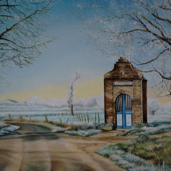Peinture intitulée "CHEMINS ENGIVRES" par Yvette Matysiak, Œuvre d'art originale, Huile
