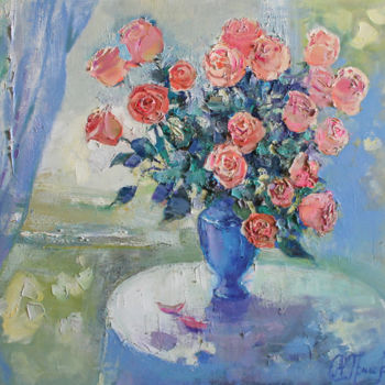 Malerei mit dem Titel "Pink tenderness" von Anastasiia Grygorieva, Original-Kunstwerk