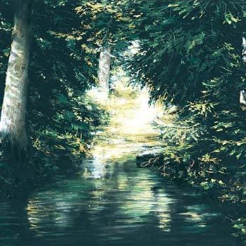 Painting titled "Souces of Lyna Rive…" by Swiatecki Marek, Original Artwork, Oil