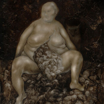 Painting titled "Donna Grazia" by Christiana Visentin Gajoni, Original Artwork, Oil