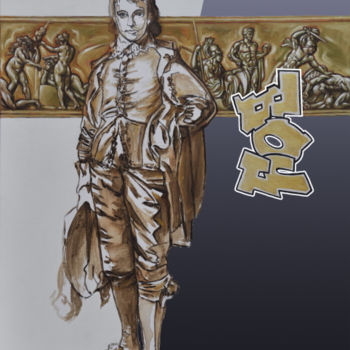 Ζωγραφική με τίτλο "Golden Boy" από Pascal Buffard, Αυθεντικά έργα τέχνης, Λάδι
