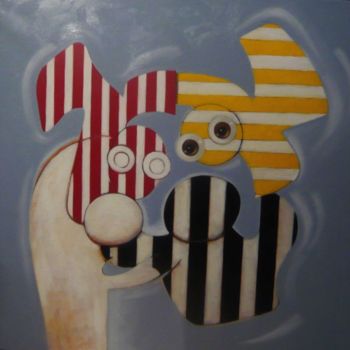 Schilderij getiteld "Le choc des civilis…" door Pascal Buffard, Origineel Kunstwerk, Olie