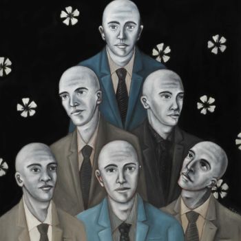 Painting titled "Les Dirigeants II" by Pascal Buffard, Original Artwork
