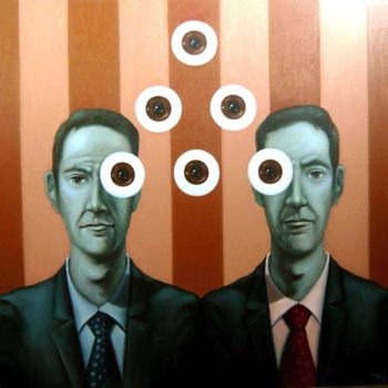 Ζωγραφική με τίτλο "Pyramide" από Pascal Buffard, Αυθεντικά έργα τέχνης, Λάδι