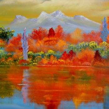 Malerei mit dem Titel "Lake Zoar" von David Snider, Original-Kunstwerk