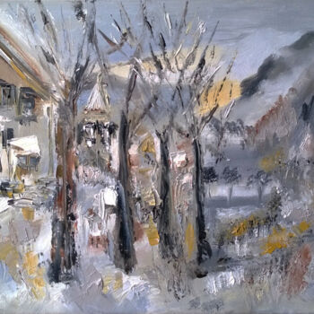 Peinture intitulée "Etude d'hiver" par Muriel Cayet, Œuvre d'art originale
