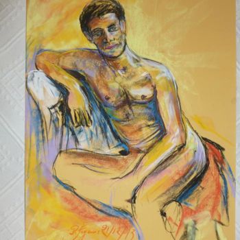 Peinture intitulée "appuyé et détendu" par Pierre Feyeux, Œuvre d'art originale