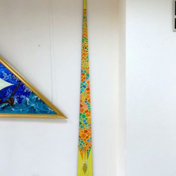 Malerei mit dem Titel "the Giraffe" von Triangularist, Original-Kunstwerk