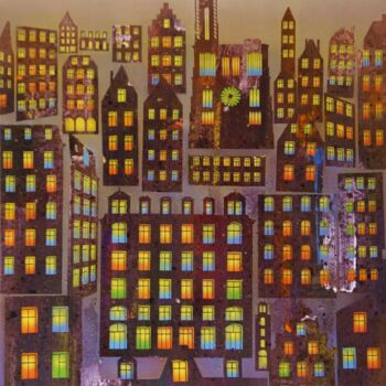 Peinture intitulée "Les lumières de la…" par Bernard Ambielle, Œuvre d'art originale