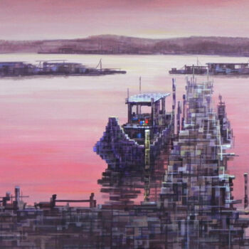 제목이 "Fishing Village（3）渔…"인 미술작품 Chunlei Zhang로, 원작, 기름
