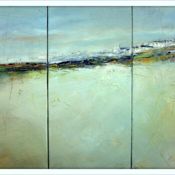 Peinture intitulée "Landscape-triptyque." par Maryline Mercier, Œuvre d'art originale, Huile