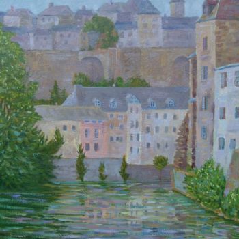 Pintura intitulada "L'Alzette (Luxembou…" por Abdellatif Zeraidi Bd Lltyf Lzrydy, Obras de arte originais, Óleo