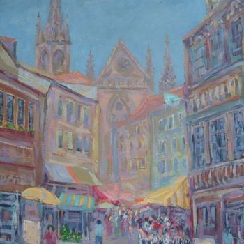 Pintura intitulada "Rue Henriette ( Mul…" por Abdellatif Zeraidi Bd Lltyf Lzrydy, Obras de arte originais, Óleo