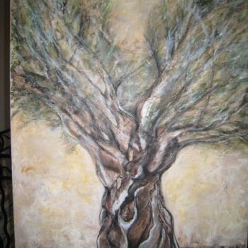 Malerei mit dem Titel "l'olivier" von Christine Leger, Original-Kunstwerk, Acryl